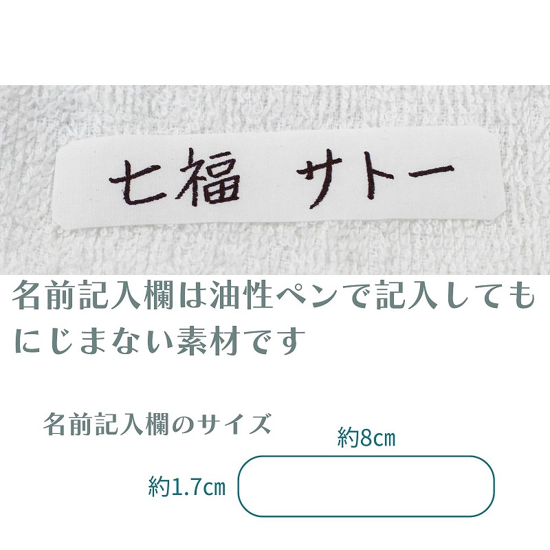 名前記入欄に油性ペンで書いた様子。にじまず記入できる。